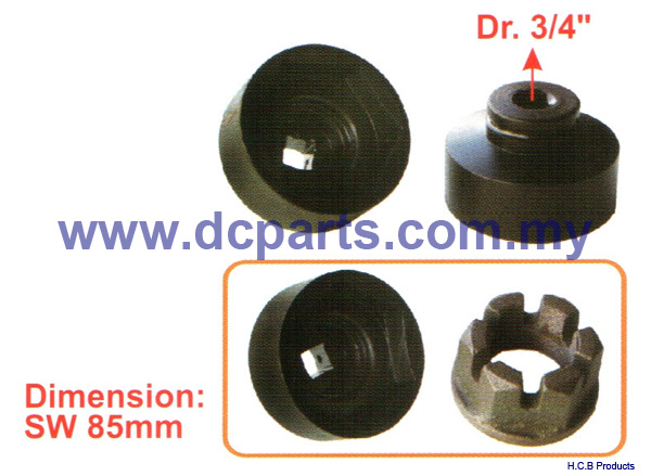  European Truck Repair Tools BPW 16 TONS ROLLER BEARING AXLE NUT SOCKET Dr. 3/4, 6POINTS, 85mm A1281