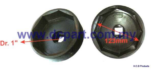 FUWA WHEEL SHAFT COVER SOCKET Dr.1, 8 POINTS, 123mm