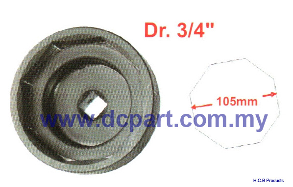Japanese Truck Repair Tools<br>HINO 11.9 TONS REAR WHEEL AXLE NUT SOCKET Dr. 3/4, 8 POINTS, 105mm